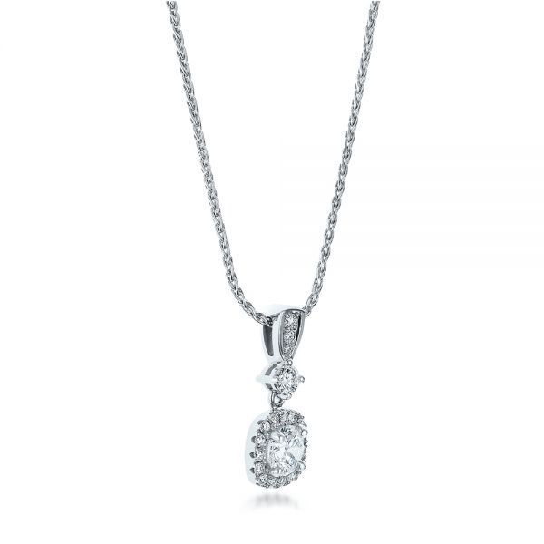 Custom Diamond Halo Pendant #101241 - Seattle Bellevue | Joseph Jewelry