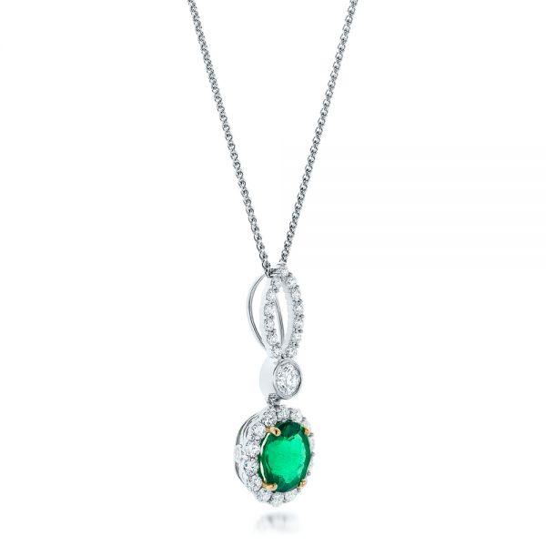 Custom Emerald And Diamond Halo Pendant #102836 - Seattle Bellevue ...