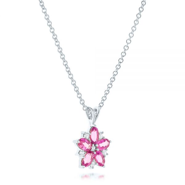Platinum, Gold, Pink Sapphire and Diamond Collar Necklace