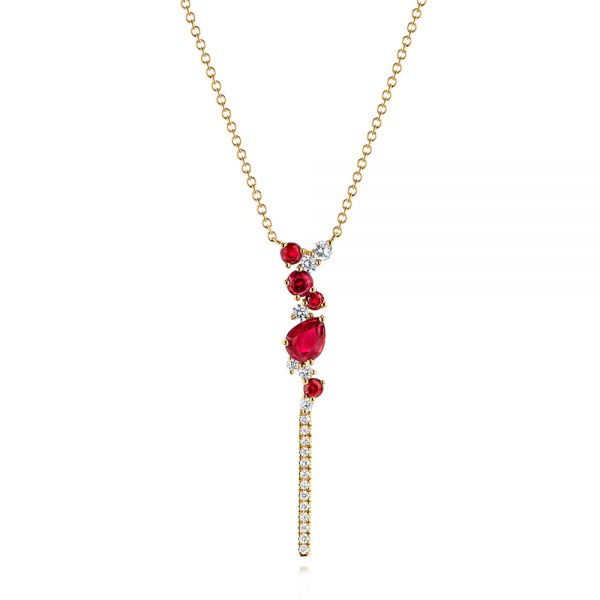 Floating Ruby Necklace with Diamond Dot – Ananda Khalsa