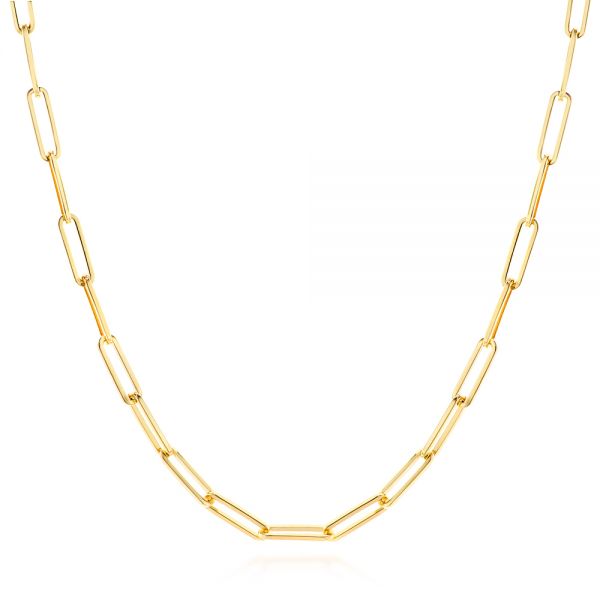 Gold Chain - 2.4 mm Flat Curb Design - 46 cm (18.1