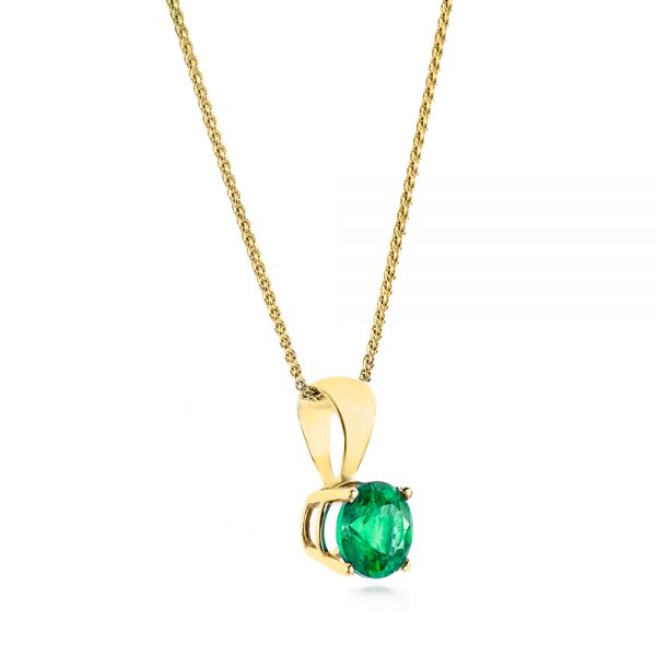 14k Yellow Gold Emerald Pendant #106467 - Seattle Bellevue | Joseph Jewelry