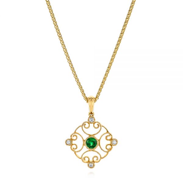 Emerald And Diamond Filigree Pendant #106014 - Seattle Bellevue ...