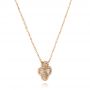 18k Rose Gold 18k Rose Gold Fluted Clover Diamond Necklace - Flat View -  107760 - Thumbnail