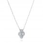  Platinum Platinum Fluted Clover Diamond Necklace - Flat View -  107760 - Thumbnail