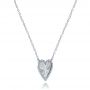 14k White Gold 14k White Gold Fluted Heart Diamond Necklace - Flat View -  107762 - Thumbnail