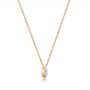 14k Rose Gold 14k Rose Gold Mini Marquise Diamond Bezel Drop Necklace - Flat View -  107688 - Thumbnail