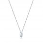 14k White Gold 14k White Gold Mini Marquise Diamond Bezel Drop Necklace - Flat View -  107688 - Thumbnail