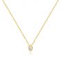 14k Yellow Gold Mini Marquise Diamond Bezel Drop Necklace - Three-Quarter View -  107688 - Thumbnail