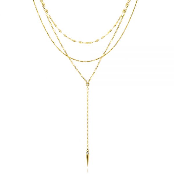 14k Yellow Gold Multi Layered Lariat With Spike Necklace #107012 - Seattle  Bellevue