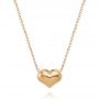 18k Rose Gold 18k Rose Gold Puffed Heart Adjustable Necklace - Three-Quarter View -  107690 - Thumbnail