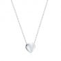 18k White Gold 18k White Gold Puffed Heart Adjustable Necklace - Flat View -  107690 - Thumbnail