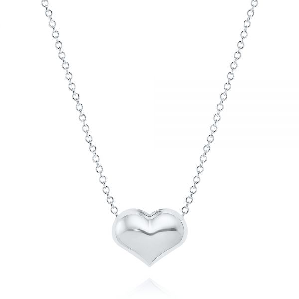 Puffed Heart Adjustable Necklace - Image