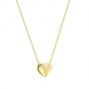 14k Yellow Gold Puffed Heart Adjustable Necklace - Flat View -  107690 - Thumbnail