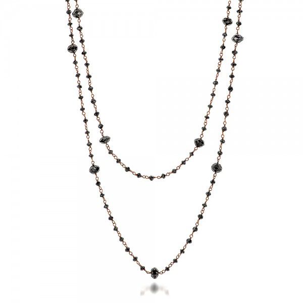 Rosary Black Diamond Necklace #100851 - Seattle Bellevue | Joseph Jewelry
