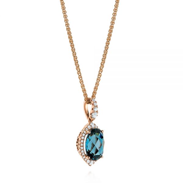 Rose gold deals blue topaz necklace