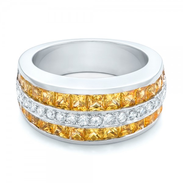 ... Anniversary Bands â€º Yellow Sapphire and Diamond Anniversary Band