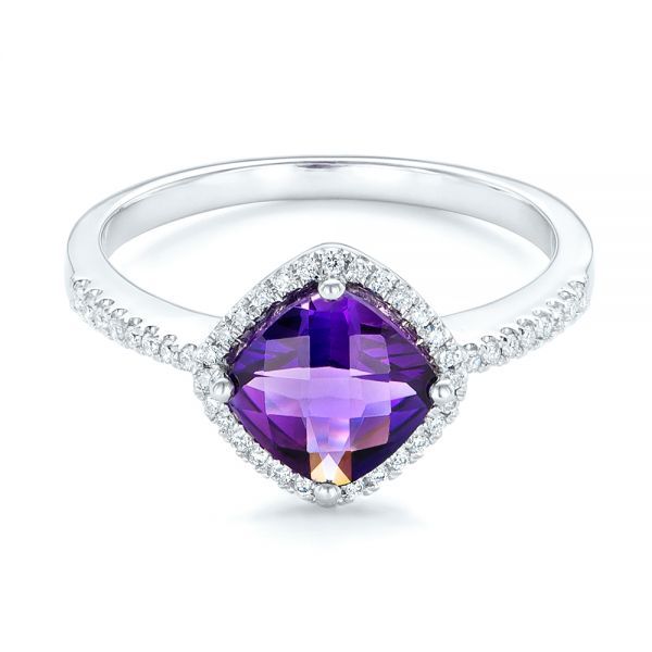 Amethyst And Diamond Halo Ring #102648 - Seattle Bellevue | Joseph Jewelry