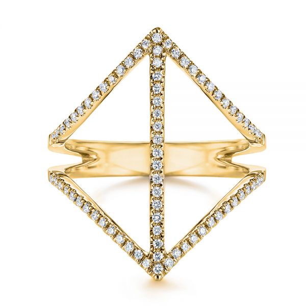14k Yellow Gold Contemporary Openwork Diamond Fashion Ring #105495 ...