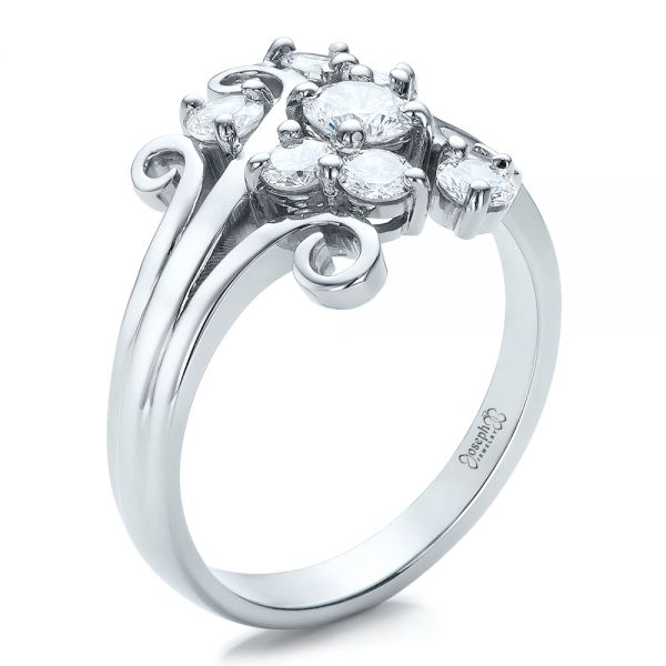  Platinum Platinum Custom Diamond Ring - Three-Quarter View -  100841