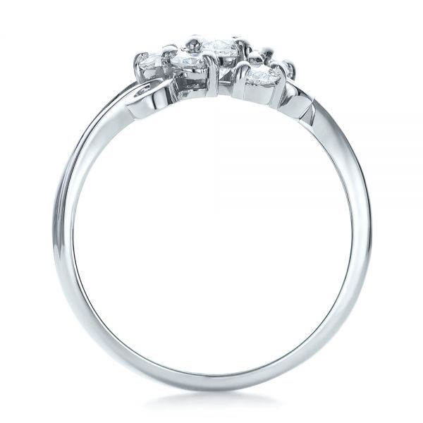 14k White Gold Custom Diamond Ring - Front View -  100841