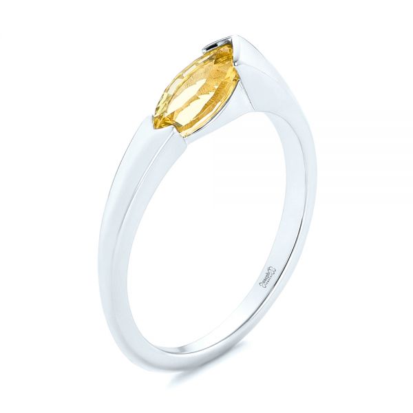  Platinum Platinum Custom Marquise Citrine Fashion Ring - Three-Quarter View -  103635