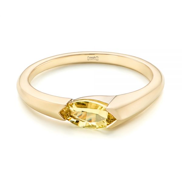 18k Yellow Gold 18k Yellow Gold Custom Marquise Citrine Fashion Ring - Flat View -  103635