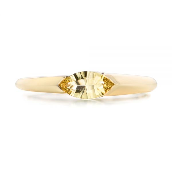 14k Yellow Gold Custom Marquise Citrine Fashion Ring - Top View -  103635