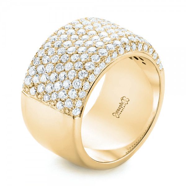 14k Yellow Gold Custom Pave Diamond Fashion Ring #102890 - Seattle Bellevue