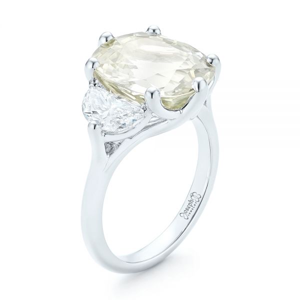 White Sapphire Solid Platinum Multi Bezel Ring - White Sapphire Engage –  Sennin Esko Jewelry