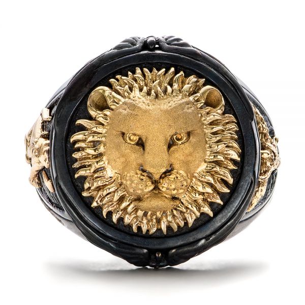 18k Yellow Gold Lion's Head Hand Carved Ring #101511 - Seattle Bellevue |  Joseph Jewelry