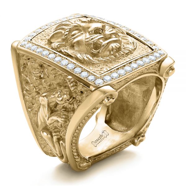 Gold & Diamond Lion Ring