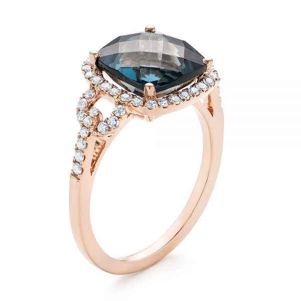 London Blue Topaz And Diamond Halo Fashion Ring #103767 - Seattle ...