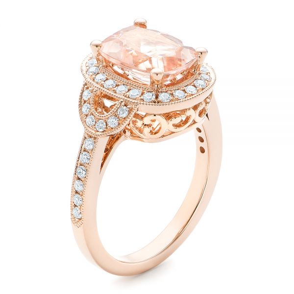 Morganite And Diamond Halo Fashion Ring #102533 - Seattle Bellevue ...