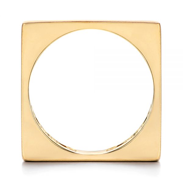 14k Yellow Gold Stackable Square Fashion Ring - Front View -  106098 - Thumbnail