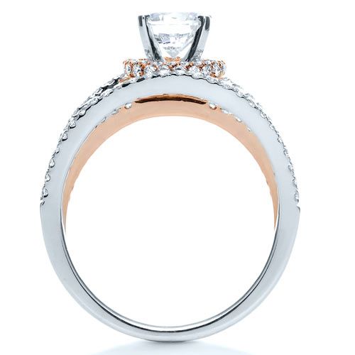  Platinum And 18k Rose Gold Platinum And 18k Rose Gold White and Diamond Ring - Vanna K - Front View -  1034