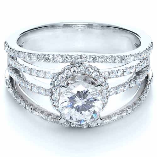  Platinum And 14k White Gold Platinum And 14k White Gold White and Diamond Ring - Vanna K - Flat View -  1034