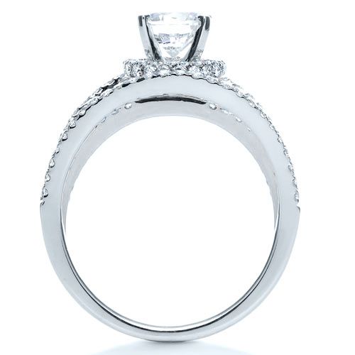  Platinum And 14k White Gold Platinum And 14k White Gold White and Diamond Ring - Vanna K - Front View -  1034