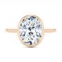 14k Rose Gold 14k Rose Gold Bezel Set Oval Solitaire Engagement Ring - Top View -  107638 - Thumbnail