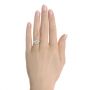 14k Yellow Gold Bezel Set Oval Solitaire Engagement Ring - Hand View -  107638 - Thumbnail