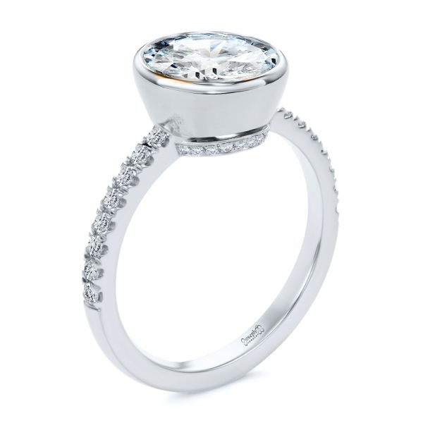 Bezel Set Round Diamond Engagement Ring - Image