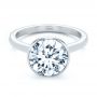 18k White Gold 18k White Gold Bezel Set With Hidden Halo Engagement Ring - Flat View -  107619 - Thumbnail