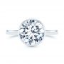  Platinum Platinum Bezel Set With Hidden Halo Engagement Ring - Top View -  107619 - Thumbnail