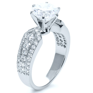 Custom Radiant Cut Diamond and Halo Engagement Ring #1117