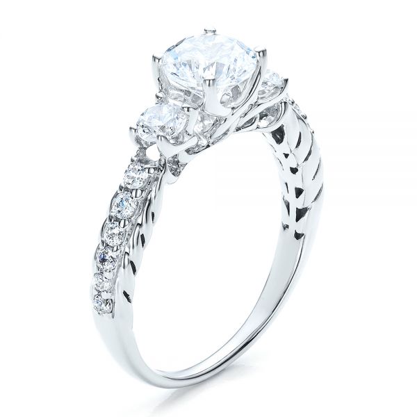 Brilliant Cut Three Stone Engagement Ring - Vanna K #100083 - Seattle ...