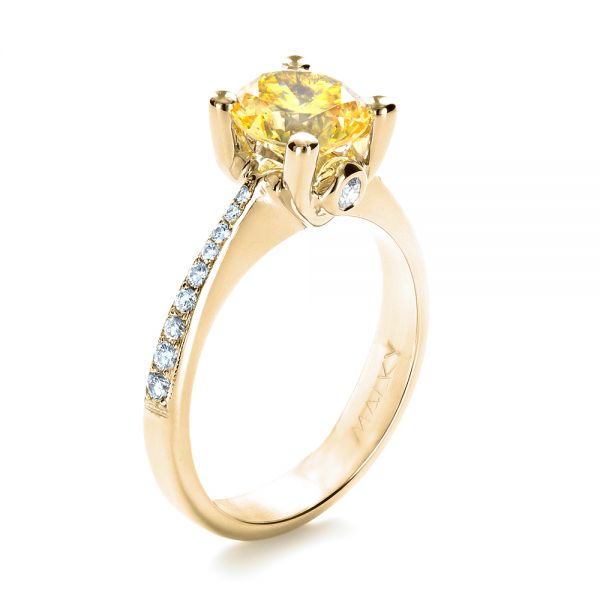 18k Yellow Gold Canary Yellow Diamond Engagement Ring #1291 - Seattle ...