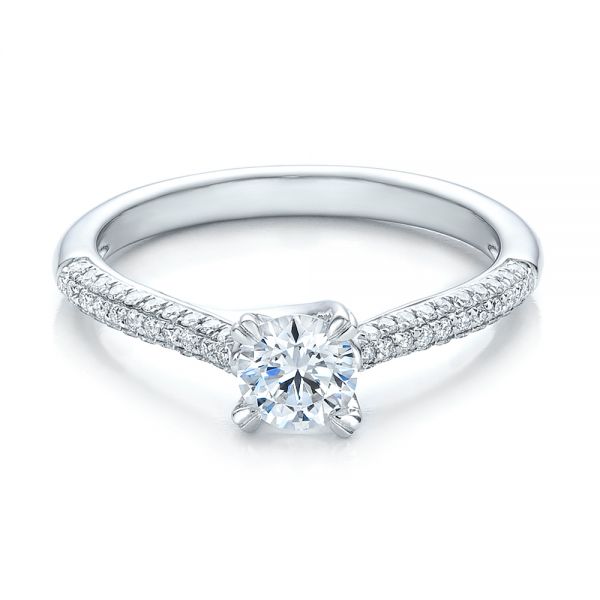 Contemporary Pave Set Diamond Engagement Ring #100395 - Seattle ...