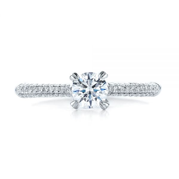 Contemporary Tension Set Pave Diamond Engagement Ring #100285 - Seattle  Bellevue