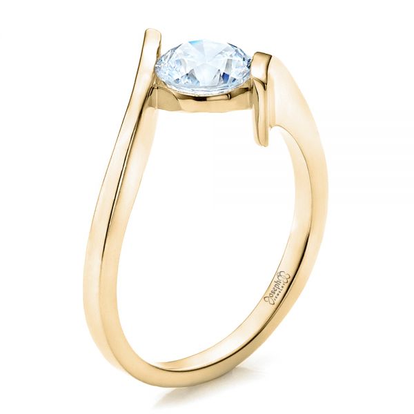 10k Yellow Gold Solitaire Tension Set Mens Diamond Ring 0.15 Ctw – Avianne  Jewelers