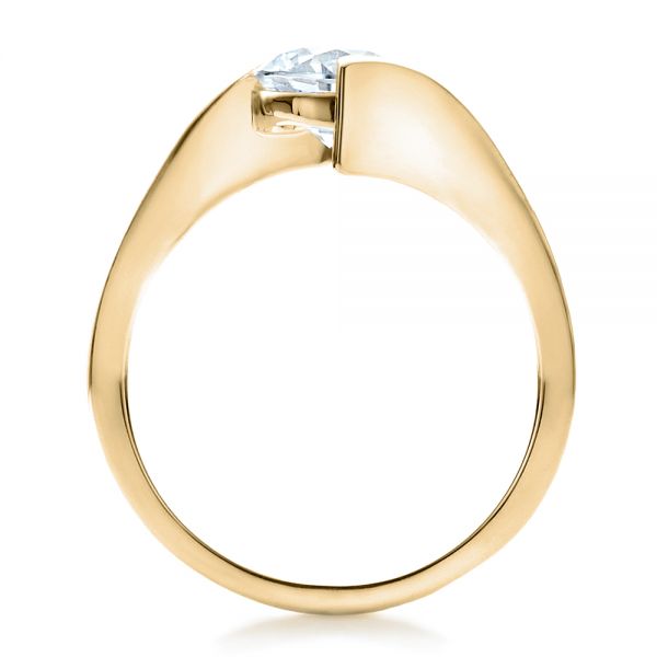 14 Karat Yellow Gold Tension Ring Set with 0.415 Carat White